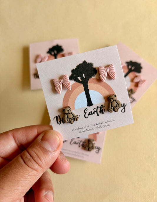 Pink & Teddy stud pack