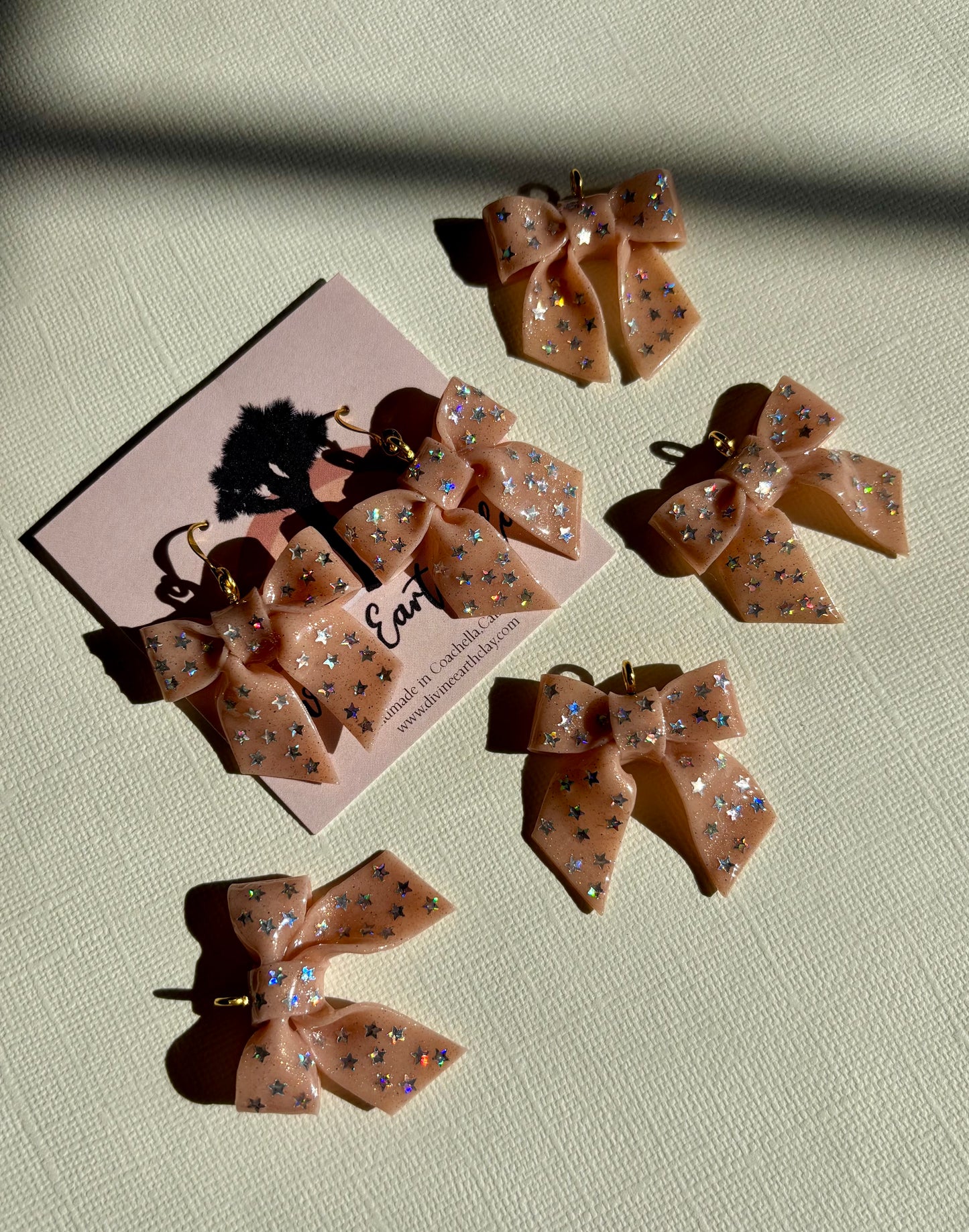 Cute Handmade earrings made out of polymer clay and sealed with resin