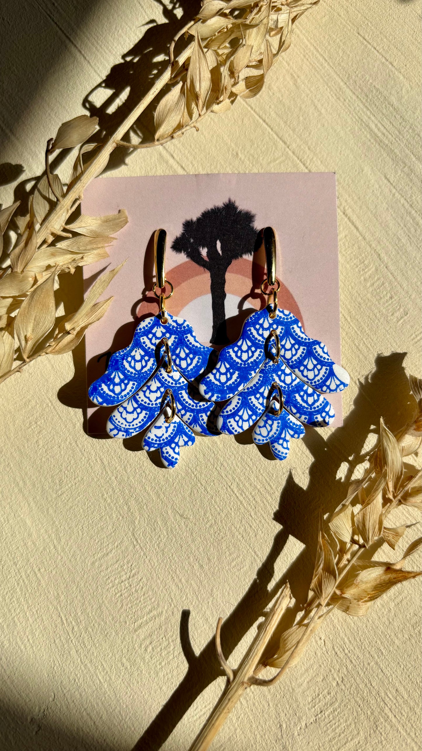 Handmade polymer clay jewelry inspired by Mexican artisan jewelry