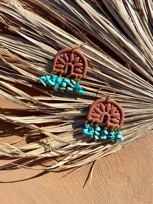 Terracotta turquoise dangle