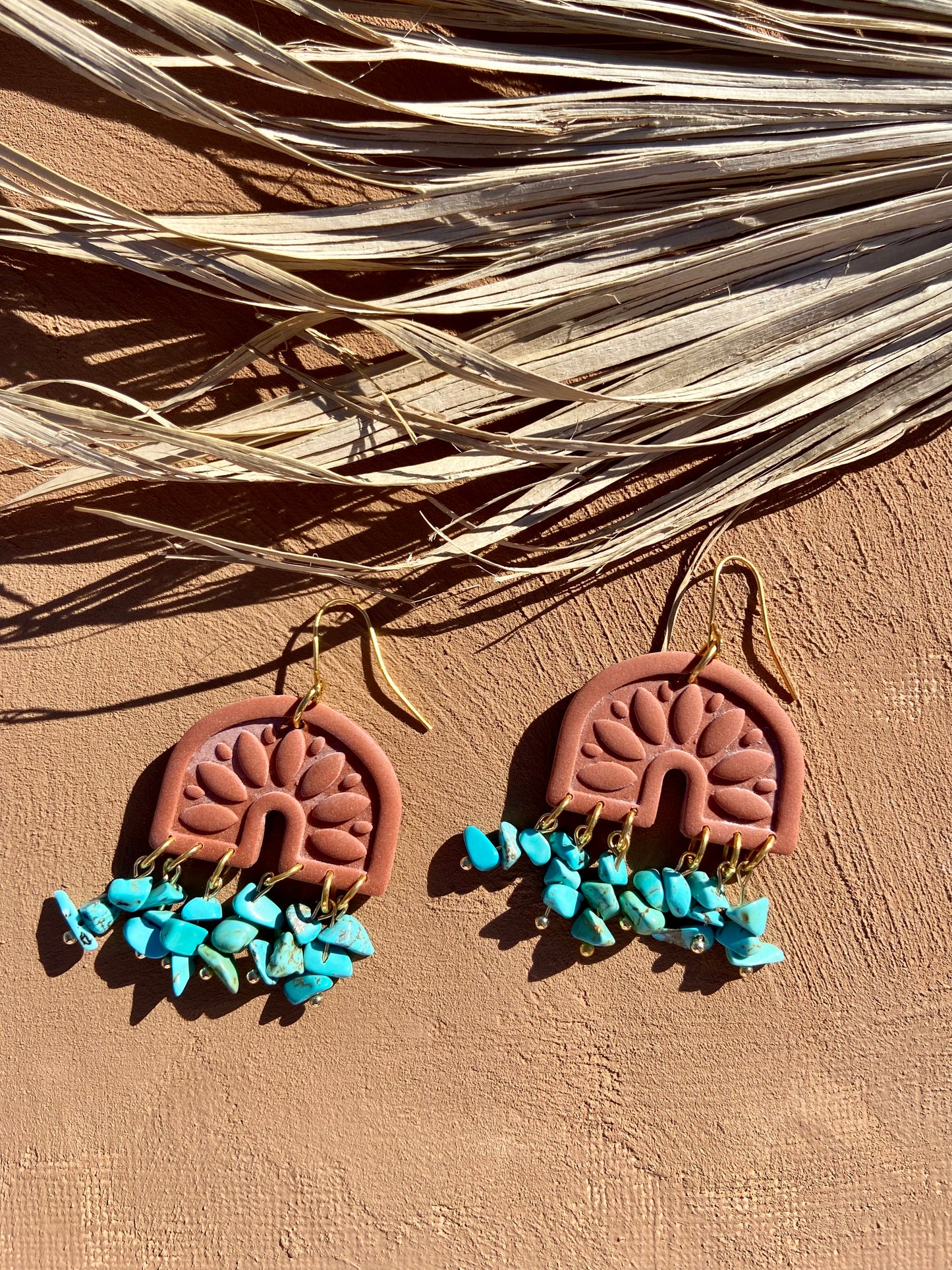 Terracotta turquoise dangle