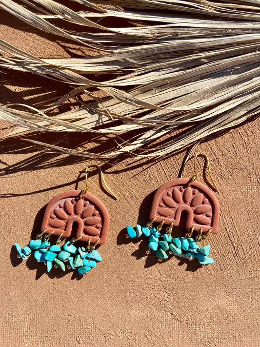 Terracotta turquoise dangle