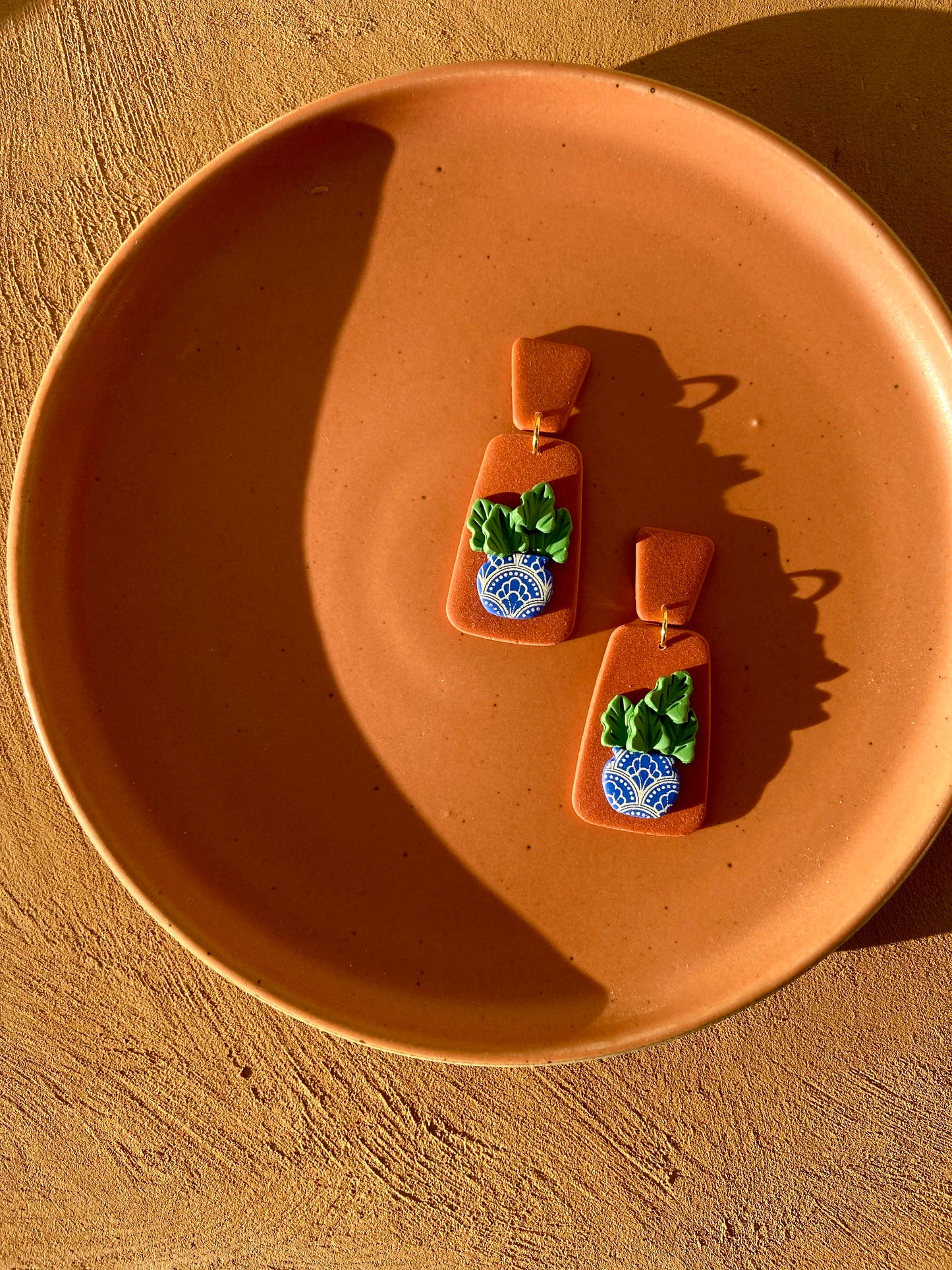 Talavera pottery plant earring